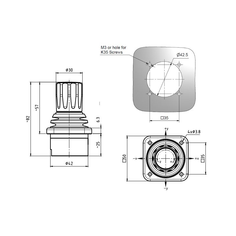 SK 315 - Série de joysticks compacts à 1, 2 ou 3 axes