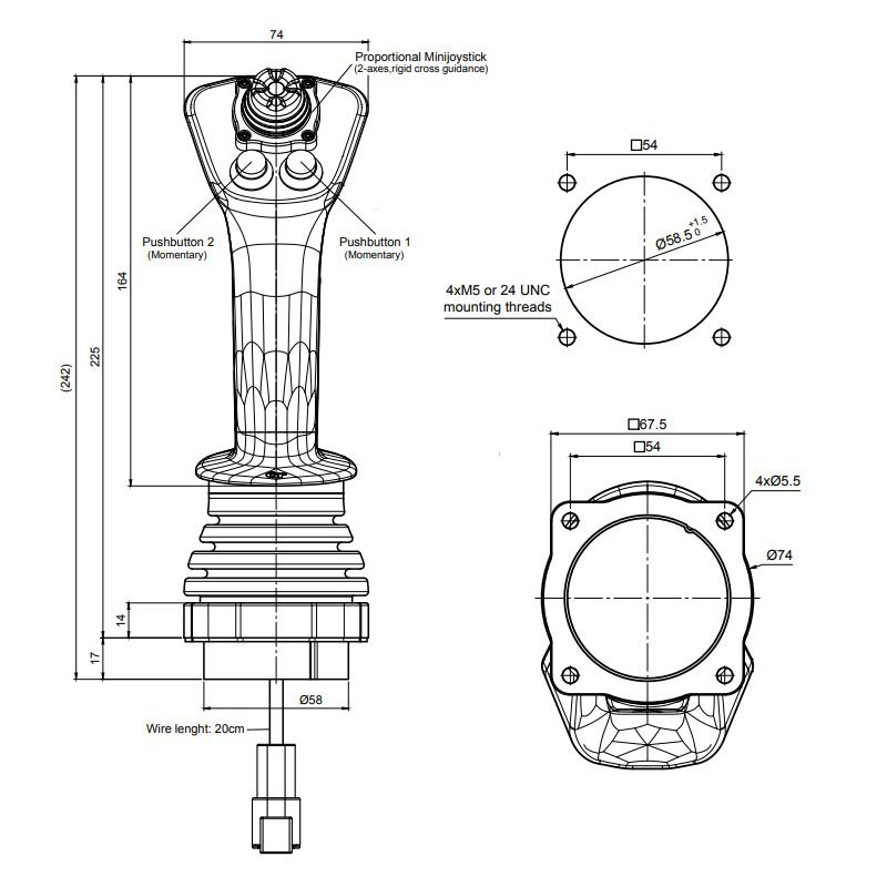 SK 212 - Série de joysticks multifonctions à 1 ou 2 axes